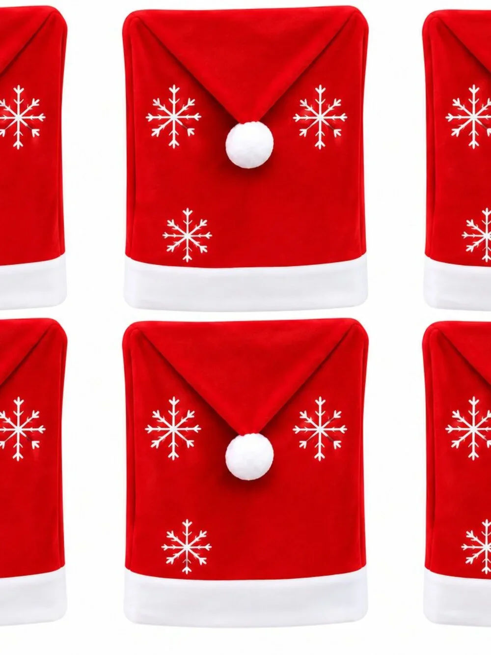 Christmas Dining Decor Set 7PC Tablecloth + 6 Santa Chair Back Covers
